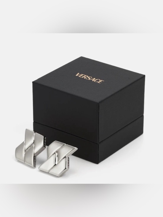 Versace Jewelry - VERSACE Silver Greca Earrings Brand New